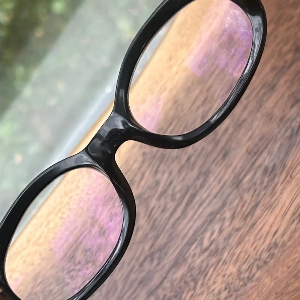 Cartier Vintage Black Oval Women's Glasses with Silver Temple Rings !!